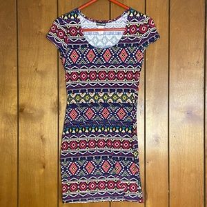 Wet Seal Aztec Print Bodycon Dress Size Medium